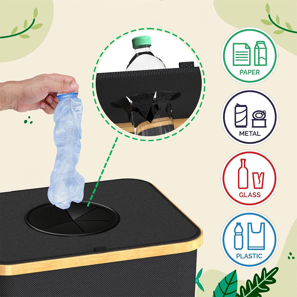 Taros rūšiavimo šiukšliadėžė (JUODA)