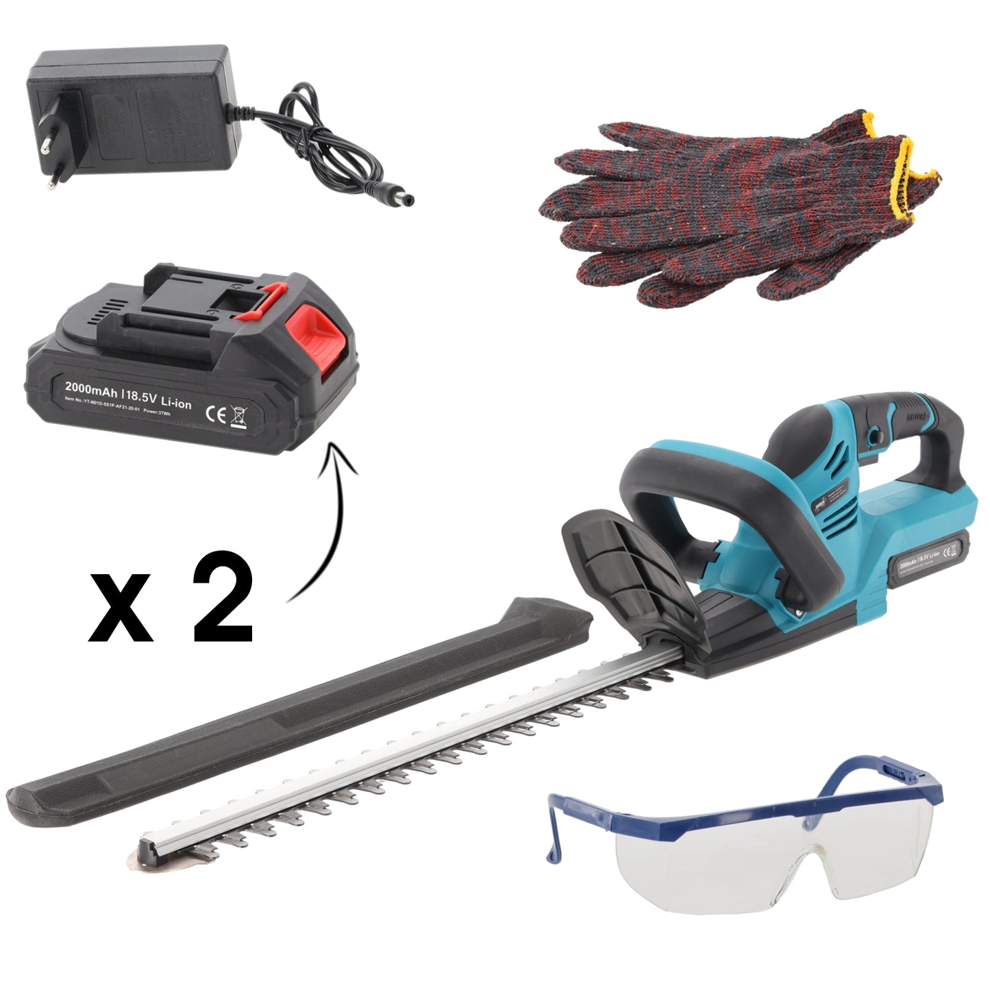 Akumuliatorinės gyvatvorių žirklės 48 cm, 21 V