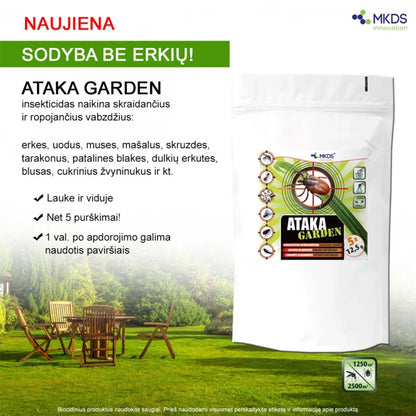Ataka GARDEN insekticidas erkėms, uodams naikinti