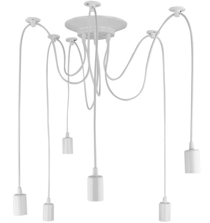 Baltas lubinis šviestuvas „voras“ su 6 šviesos taškais