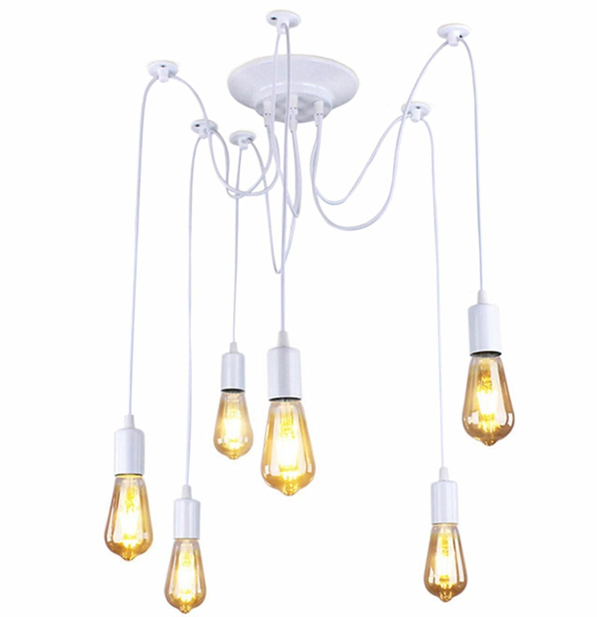 Baltas lubinis šviestuvas „voras“ su 6 šviesos taškais