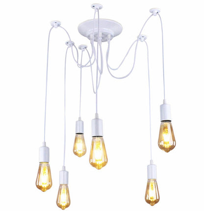 Baltas lubinis šviestuvas „voras“ su 6 šviesos taškais