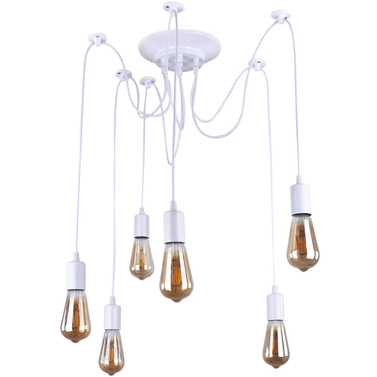 Baltas lubinis šviestuvas „voras“ su 6 šviesos taškais