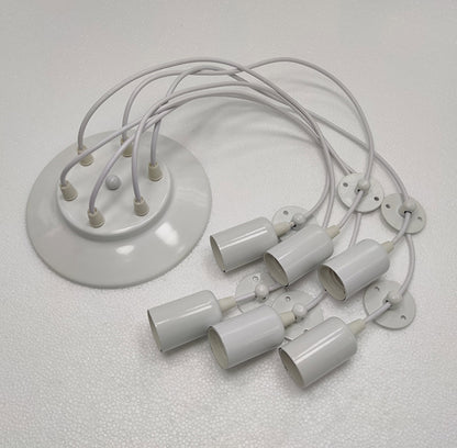 Baltas lubinis šviestuvas „voras“ su 6 šviesos taškais