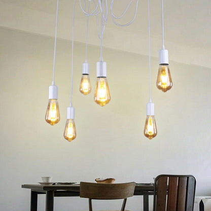 Baltas lubinis šviestuvas „voras“ su 6 šviesos taškais