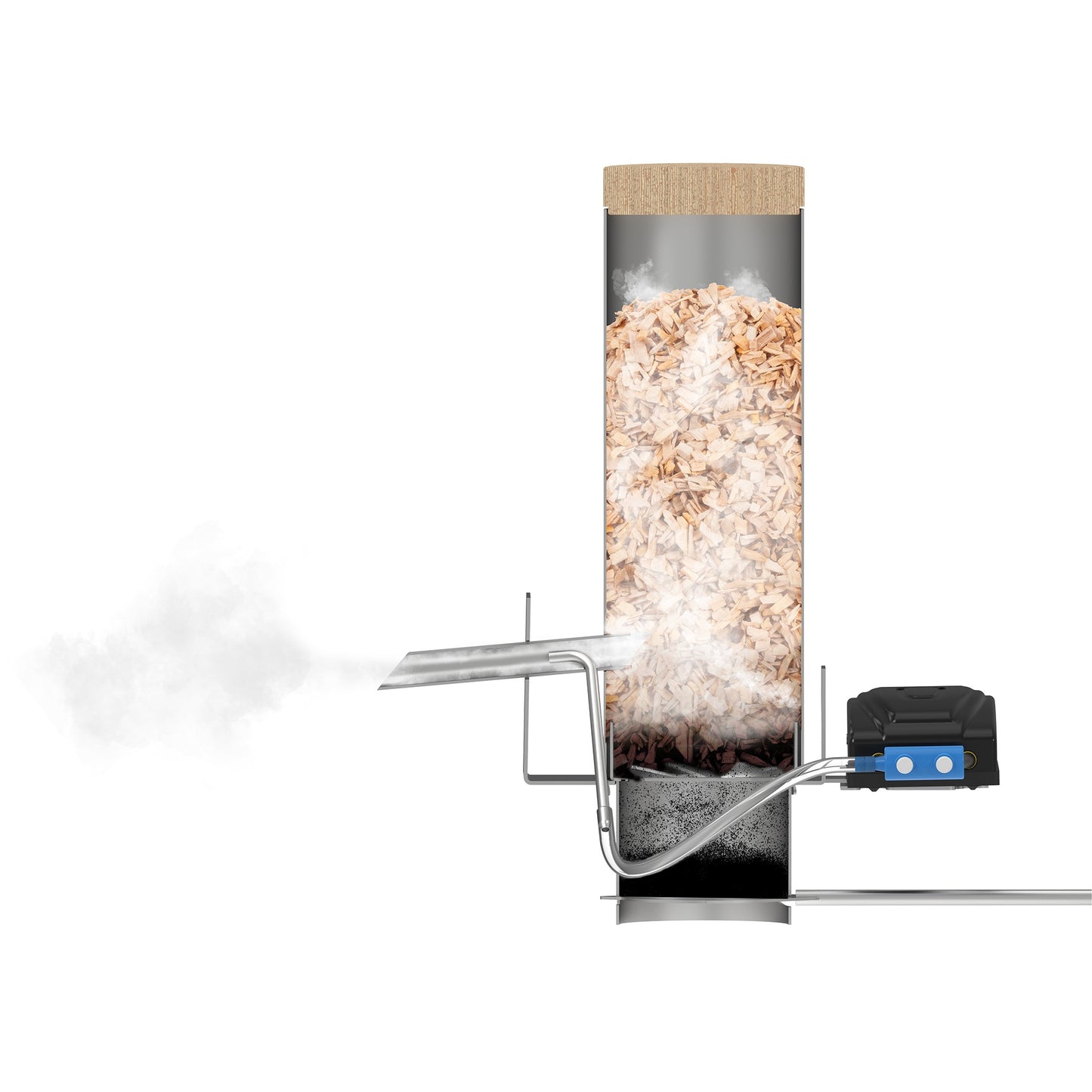 Dūmų generatorius su pelenų surinkimo padėklu