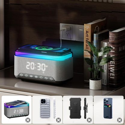 Garso kolonėlė + laikrodis + įkroviklis