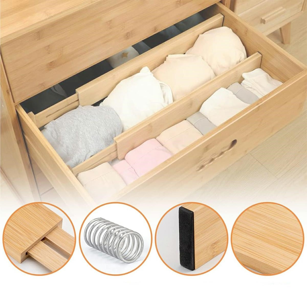 Išlankstomi stalčių organizatoriai 4 vnt