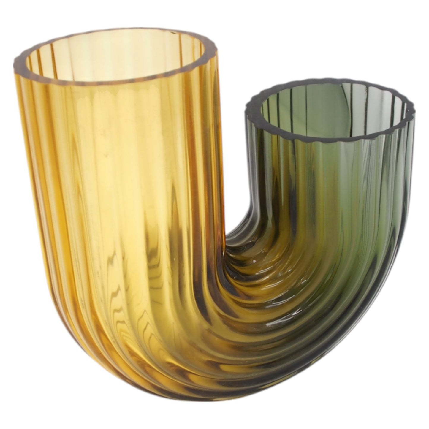 Išskirtinio dizaino stiklinė vaza, 21×9×20 cm