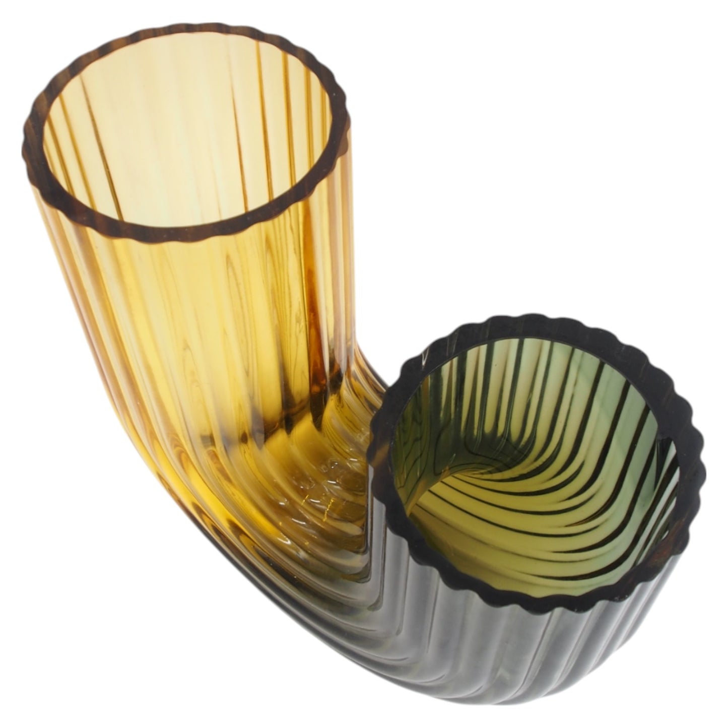 Išskirtinio dizaino stiklinė vaza, 21×9×20 cm