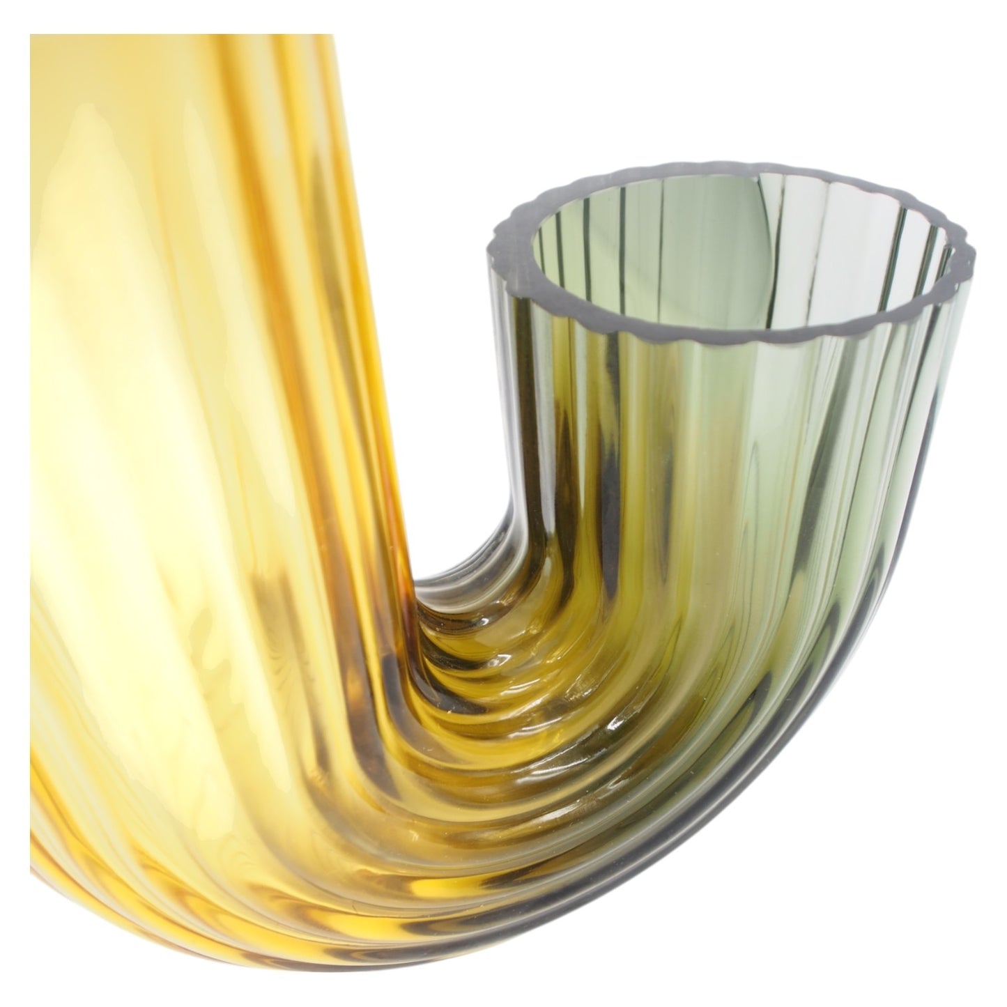 Išskirtinio dizaino stiklinė vaza, 21×9×20 cm