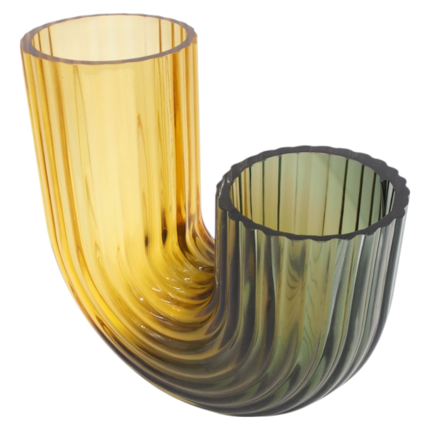 Išskirtinio dizaino stiklinė vaza, 21×9×20 cm