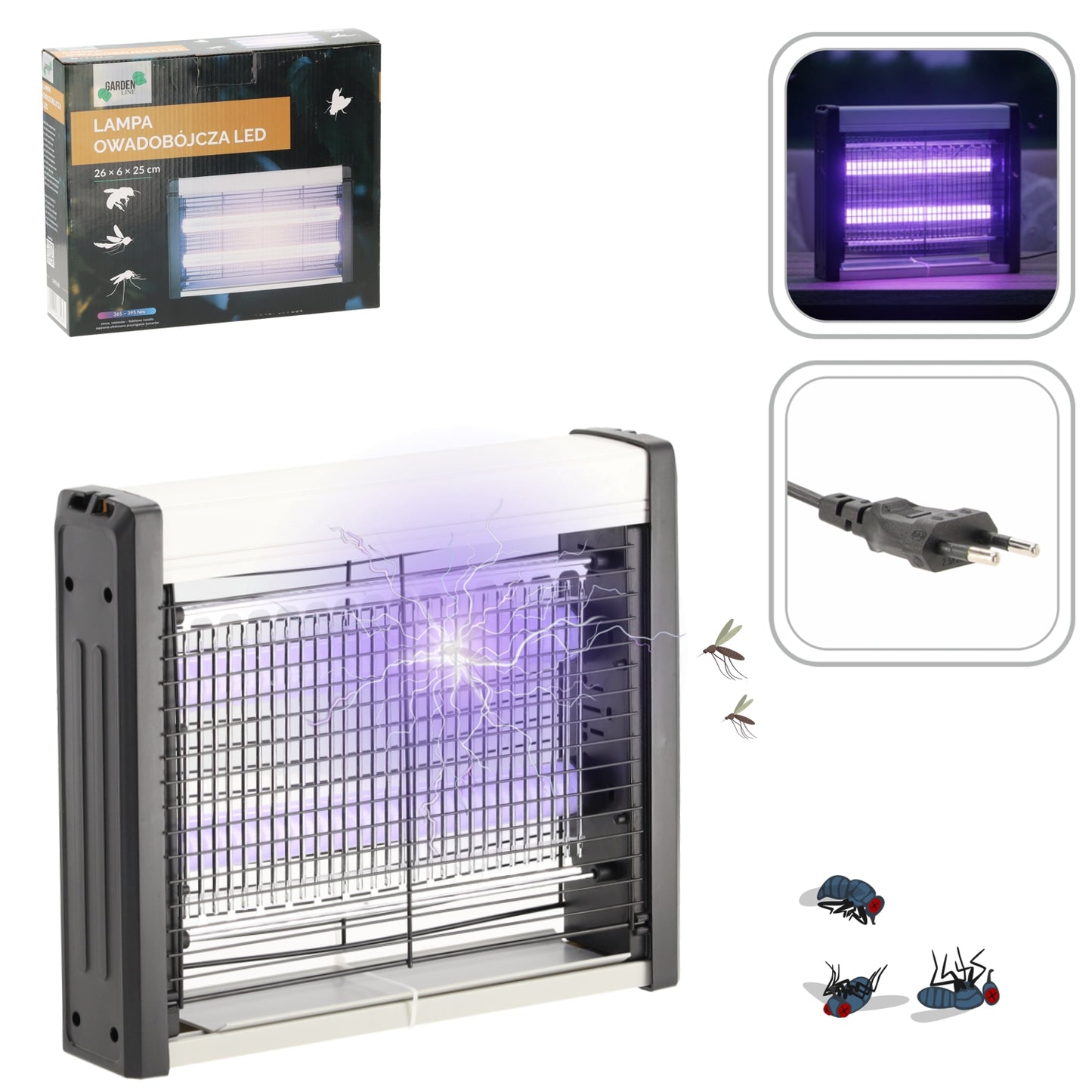 LED lampa nuo vabzdžių 26 × 6 × 25 cm