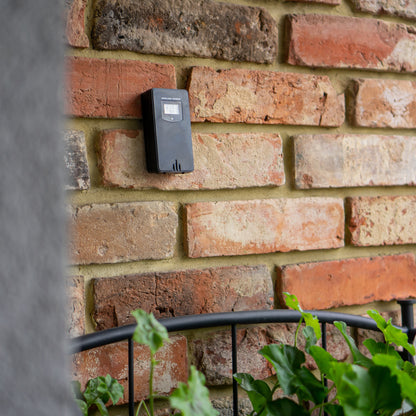 Meteorologinė stotis RCC – Elektroninė, bevielė, jutiklinė, juoda