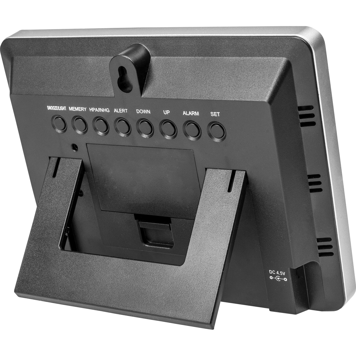 Meteorologinė stotis RCC – Elektroninė, bevielė, jutiklinė, juoda