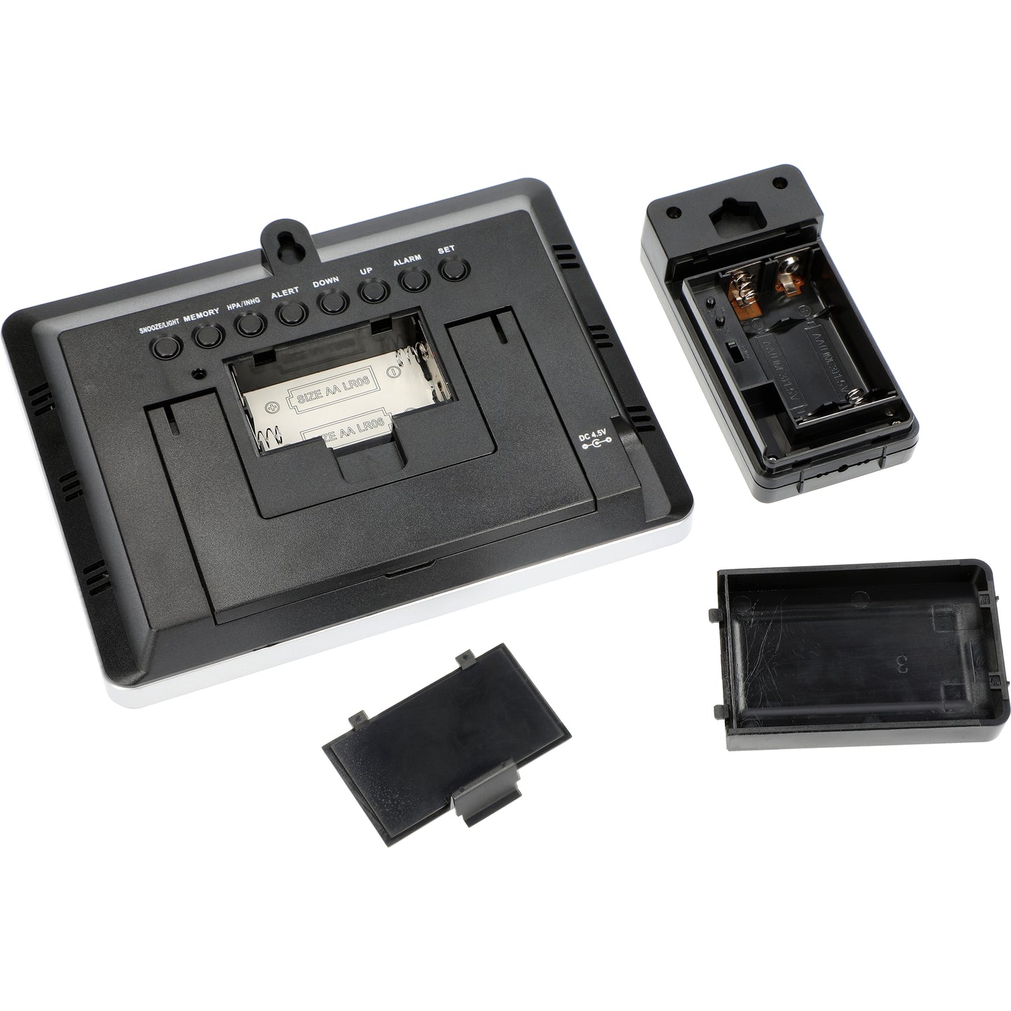 Meteorologinė stotis RCC – Elektroninė, bevielė, jutiklinė, juoda