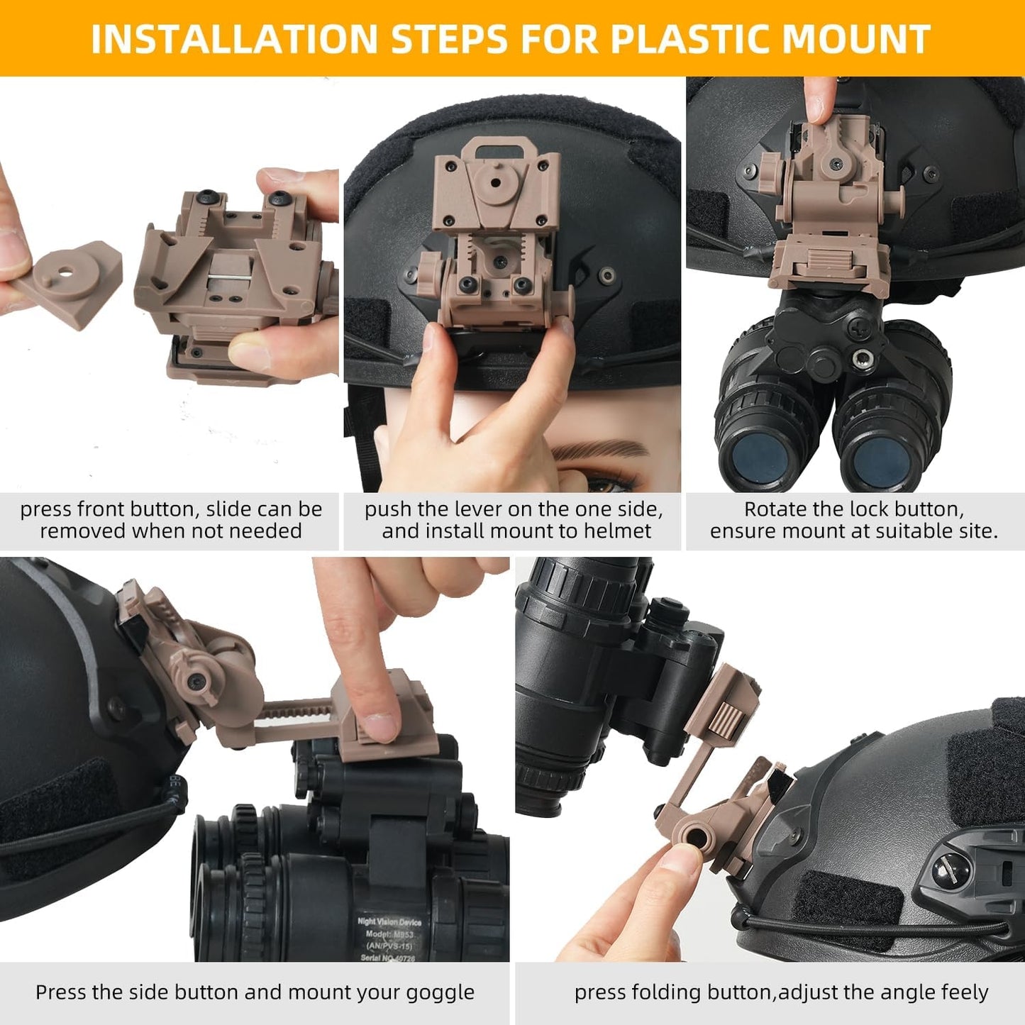 Naktinio matymo prietaisų laikiklis šalmui