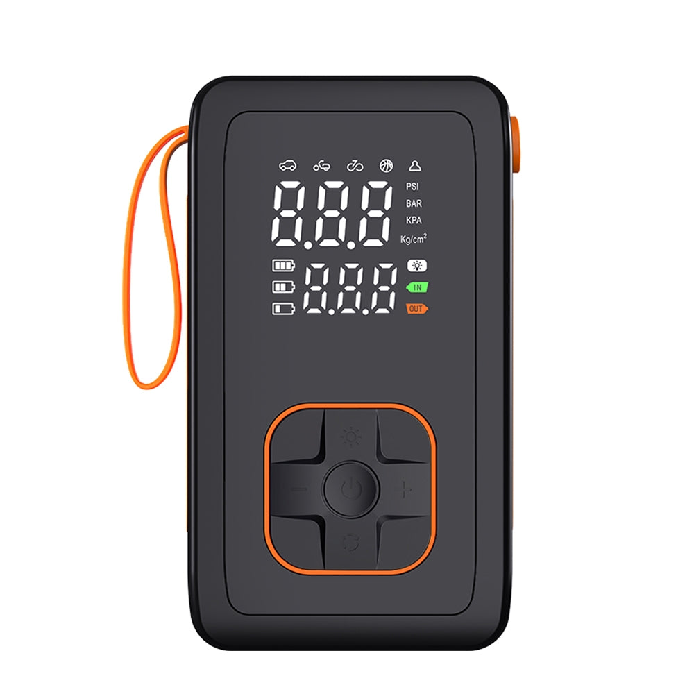 Nešiojama akumuliatorinė pompa su skaitmeniniu ekranu ir powerbank funkcija