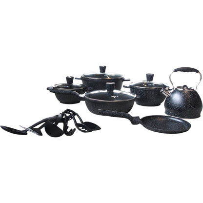 OSFE 21 dalių granito virtuvės indų rinkinys su virduliu