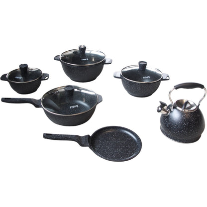 OSFE 21 dalių granito virtuvės indų rinkinys su virduliu