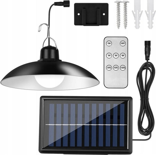 Saulės energija įkraunama pakabinama LED lempa