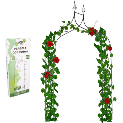 Sodo pergola augalams 150 × 37 × 240 cm, metalinė, juoda