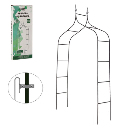 Sodo pergola augalams 150 × 37 × 240 cm, metalinė, juoda