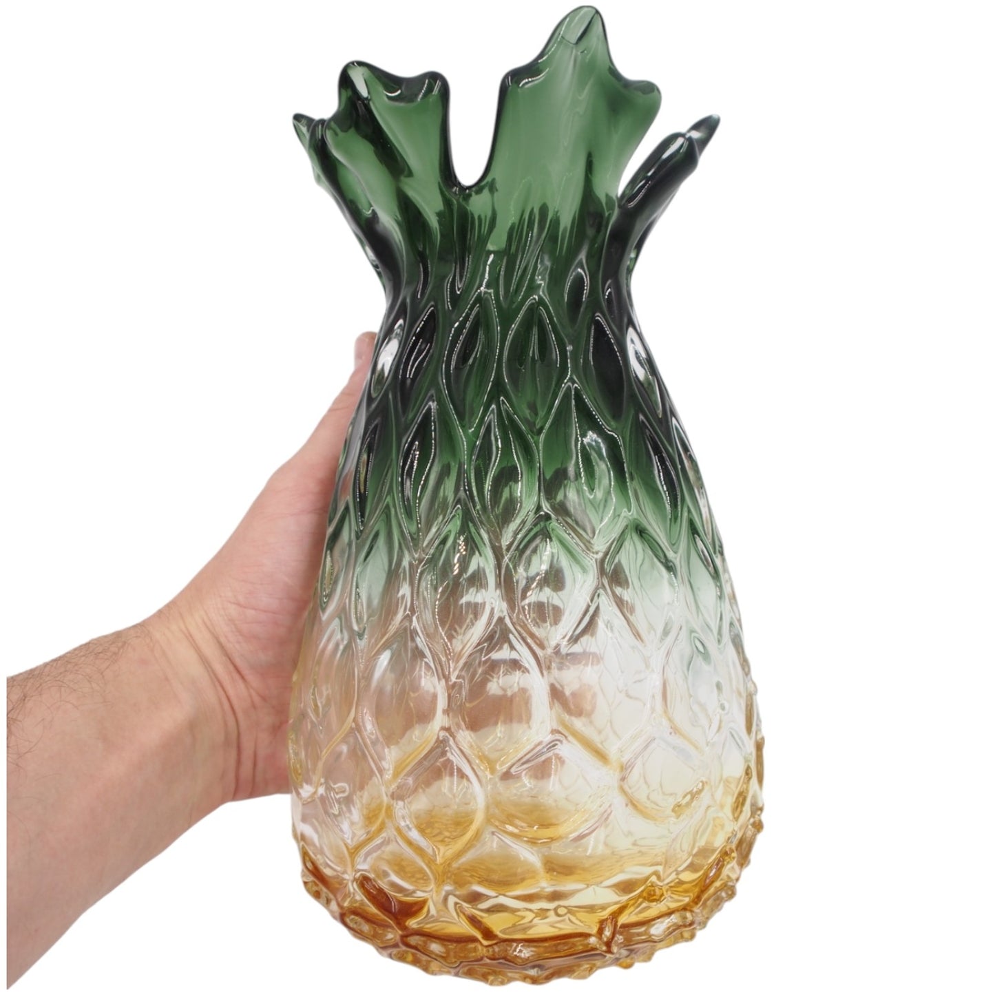 Stiklinė dekoratyvinė vaza „Ananasas“ 14 × 14 × 24 cm