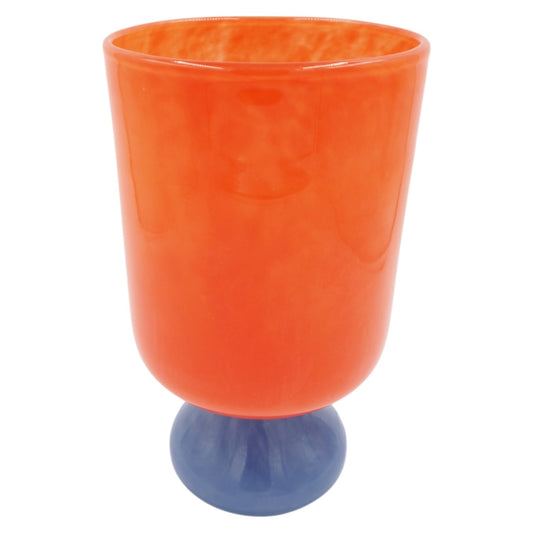 Stiklinė dekoratyvinė vaza su kojele, 16×16×29 cm