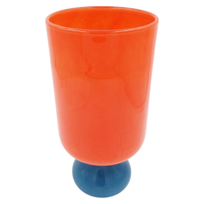 Stiklinė dekoratyvinė vaza su kojele, 16×16×33 cm