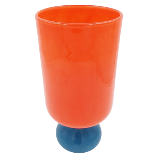 Stiklinė dekoratyvinė vaza su kojele, 16×16×33 cm