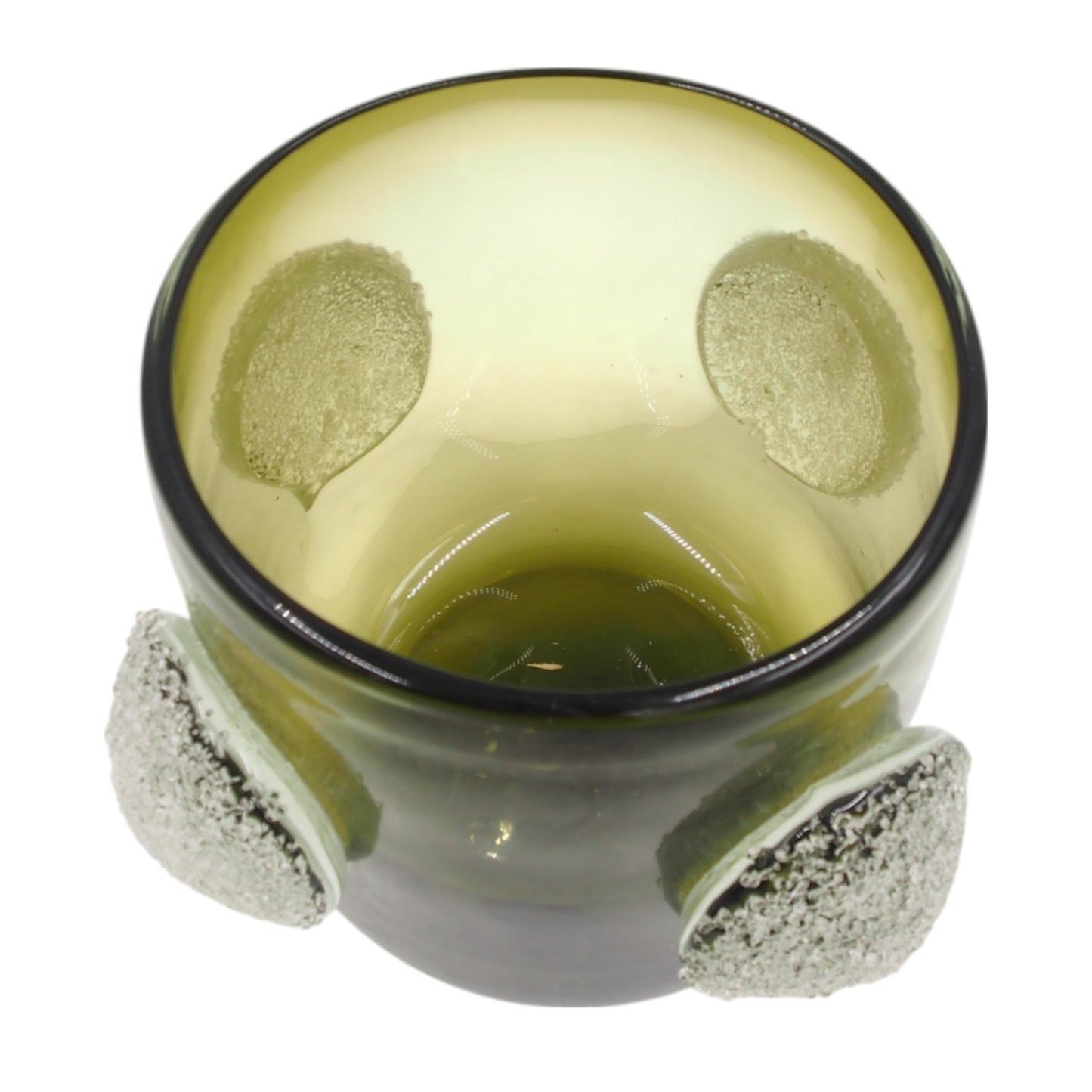 Stiklinė vaza su dekoratyviniais burbulais, 20×16 cm