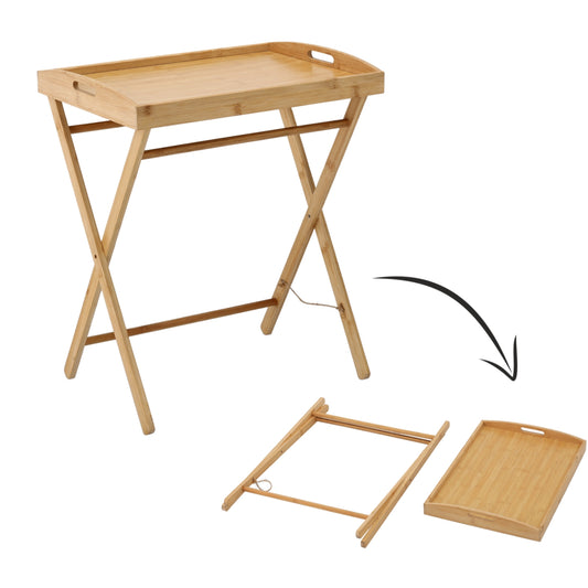 Sulankstomas bambukinis staliukas – padėklas