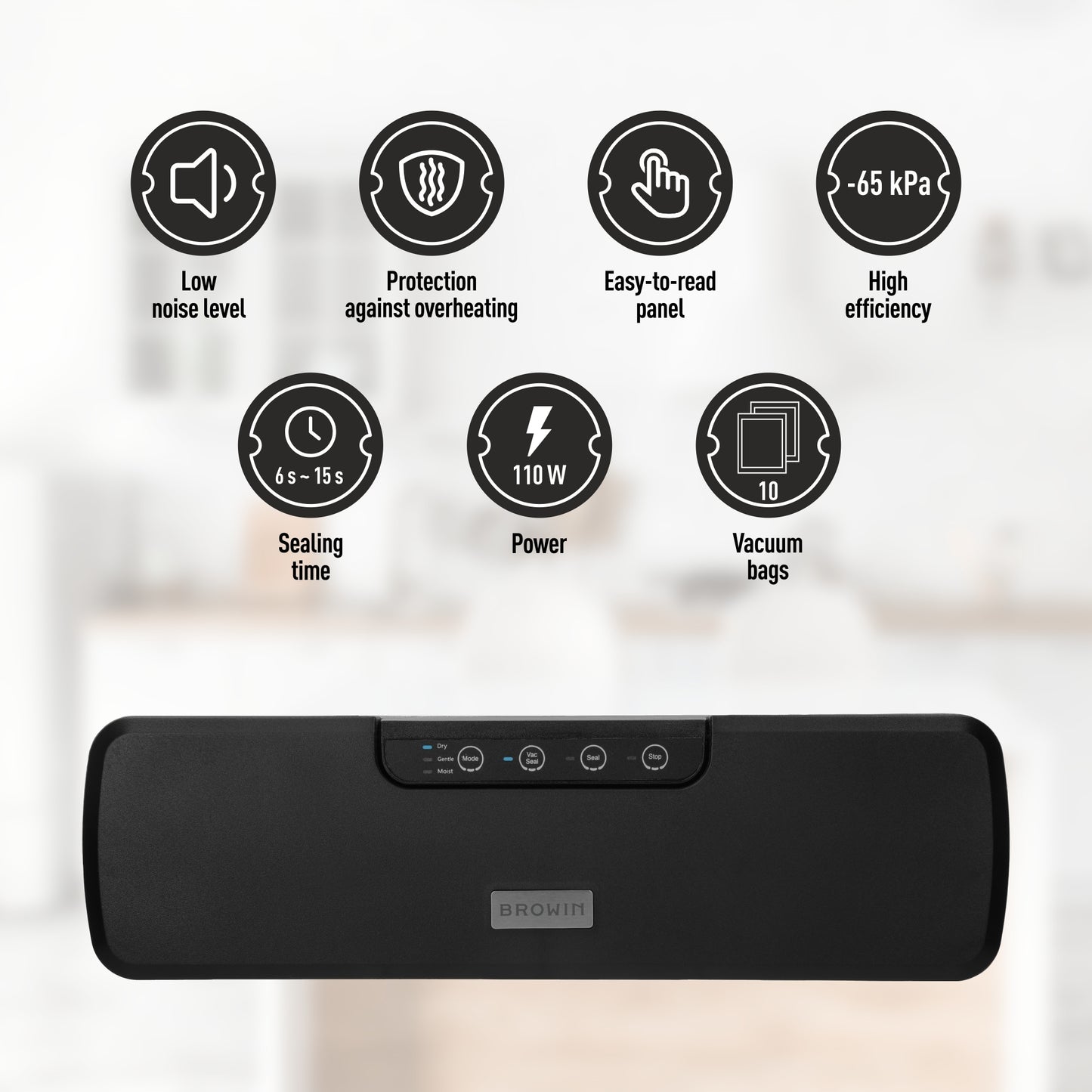 Vakuumavimo aparatas Juodas